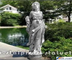 Statuetă domnița cu flori, gri patinat, model S50.