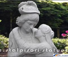 Statuetă Romeo și Julieta, alb marmorat, model S55.