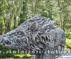 Statuetă mistrete, gri patinat, model S81.