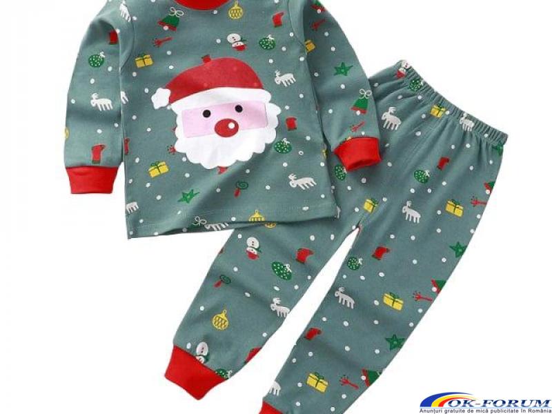 Pijamale copii,  model Mos Craciun - 2