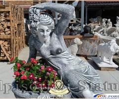Statuetă jardinieră flori, gri patinat, model J12.