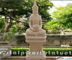 Statuetă Buddha Kwan Yin, galben antichizat, model S8 (2).