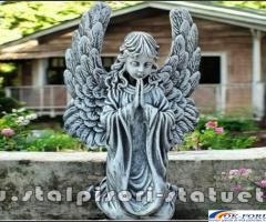 Statuetă îngeraș în rugăciune, gri patinat, model S40.