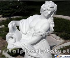 Statuetă domnița cu ulcea, alb marmorat, model S16.