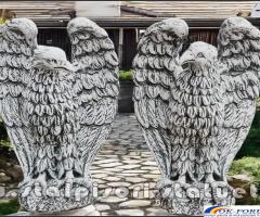 Statuetă vultur, acvilă, șoim, uliu, gri patinat, model S13.