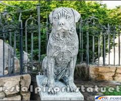 Statuetă câine rottweiler, din beton, model S12.