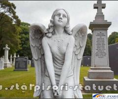 Statuetă îngeraș mare, gri patinat, model S9.