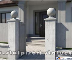 Capitel terminație bilă mare, gri natural, model T1.