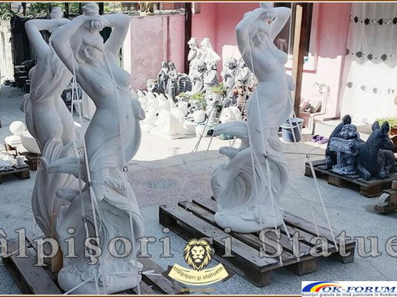 Statuetă fata erotică, alb marmorat, model S26. - 4