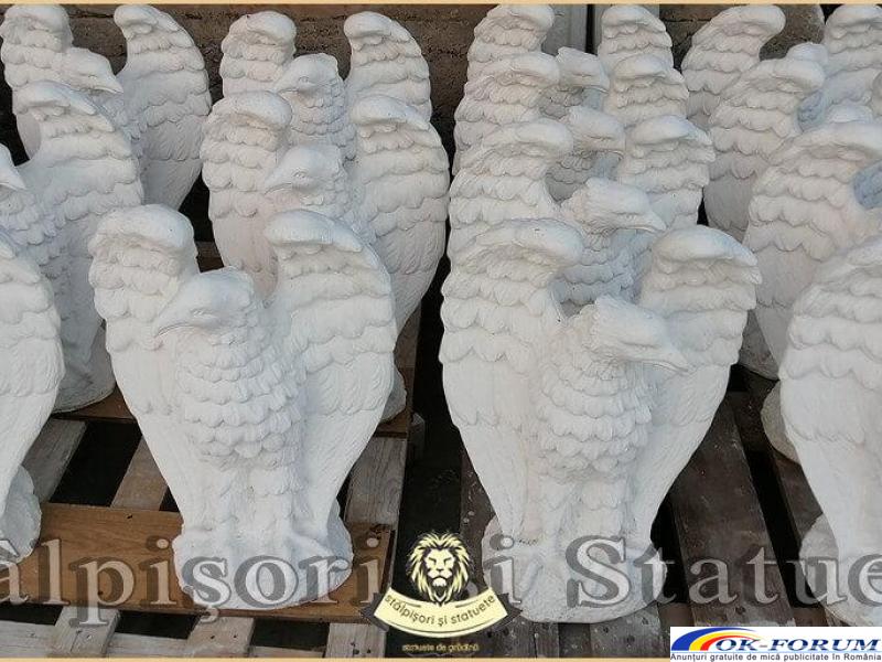Statuetă vultur, acvilă, șoim, uliu, alb marmorat, model S13. - 4