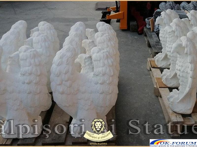 Statuetă vultur, acvilă, șoim, uliu, alb marmorat, model S13. - 5