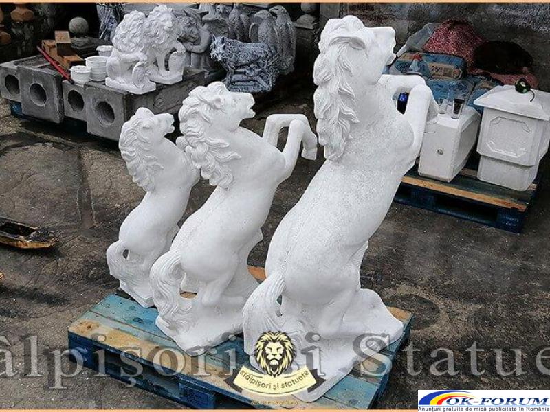 Statuete cai, căluți, alb marmorat, diferite dimensiuni. - 4