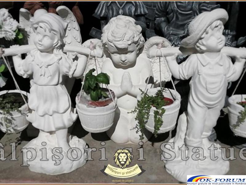 Set statuete copii cu gălețile, din beton, model S38-S39. - 5
