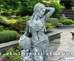 Statuetă țărăncuța la cișmea, gri patinat, model S51.