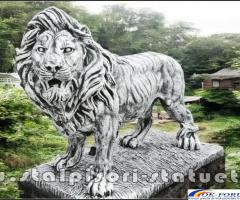 Statuetă leu mare în picioare, auriu antichizat, model S33.