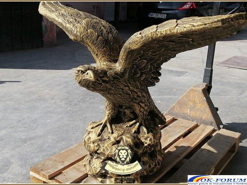 Statuetă vultur, acvilă, șoim, auriu patinat, model S35. - 3