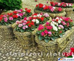 Jardinieră ornament flori, auriu antichizat, model J8.