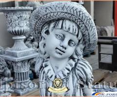 Statueta fata cu cos, gri antichizat, model S3.