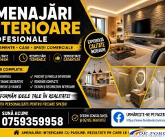 Amenajari interioare profesionale pentru apartamente, case si spatii comerciale