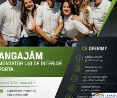 ANGAJĂM MONTATOR UȘI DE INTERIOR PORTA & MONTATOR TÂMPLĂRIE PVC ȘI ALUMINIU